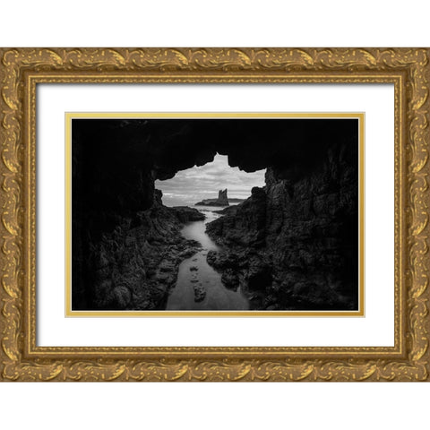 Cathedral Rocks Gold Ornate Wood Framed Art Print with Double Matting by De Groote, Edwin