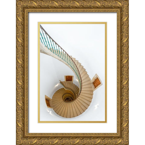 Triple Espiral Gold Ornate Wood Framed Art Print with Double Matting by Revuelto, David