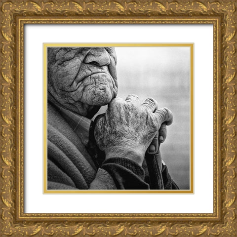 Traces Gold Ornate Wood Framed Art Print with Double Matting by Gomez, Paul