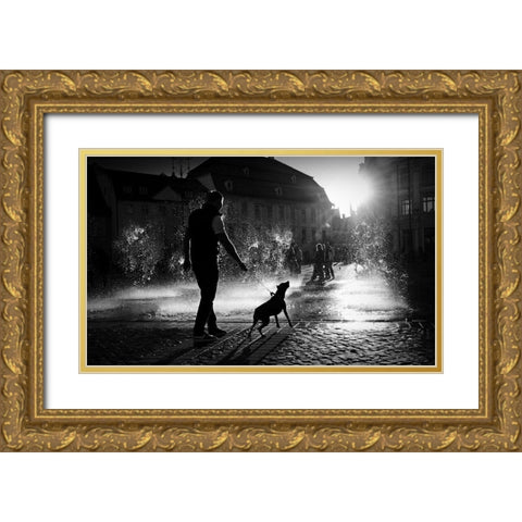 Hot Day Gold Ornate Wood Framed Art Print with Double Matting by Harag, Ionut