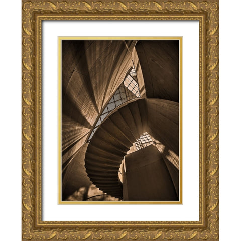 Escherism 1 Gold Ornate Wood Framed Art Print with Double Matting by Scherhag, Ute