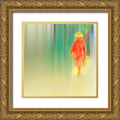 Dame In Rot Gold Ornate Wood Framed Art Print with Double Matting by Ohlendorf, Anette