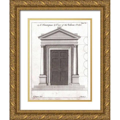 Door,Tuscan Order Gold Ornate Wood Framed Art Print with Double Matting by Hoppus, Edward