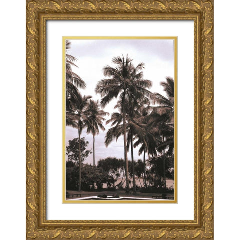 Coconut Grove, Candidasa Gold Ornate Wood Framed Art Print with Double Matting by Blue, Cyril