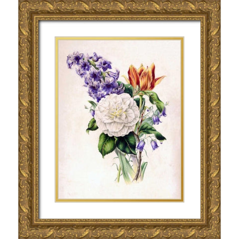 Hyacinth Gold Ornate Wood Framed Art Print with Double Matting by Andrews, James