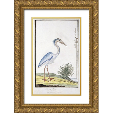 Heron Gold Ornate Wood Framed Art Print with Double Matting by Gordon, Robert James