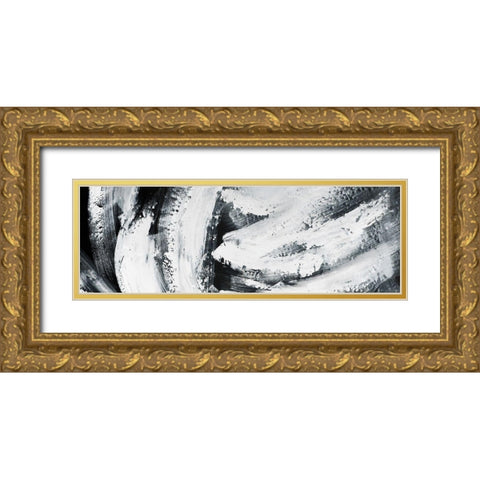 BIG STRIPES Gold Ornate Wood Framed Art Print with Double Matting by Atelier B Art Studio