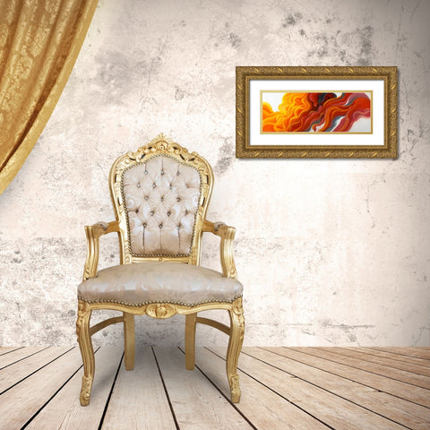 COLORFUL SMOKE Gold Ornate Wood Framed Art Print with Double Matting by Atelier B Art Studio