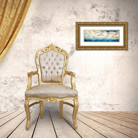 Abstract Landscape Gold Ornate Wood Framed Art Print with Double Matting by Atelier B Art Studio