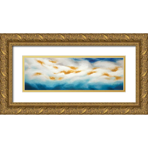 Abstract Landscape Gold Ornate Wood Framed Art Print with Double Matting by Atelier B Art Studio