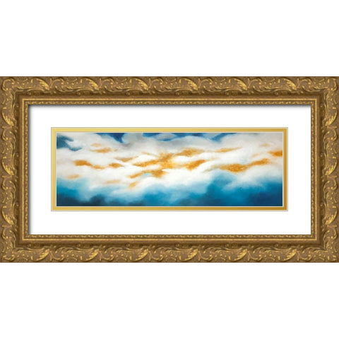 Abstract Clouds Gold Ornate Wood Framed Art Print with Double Matting by Atelier B Art Studio