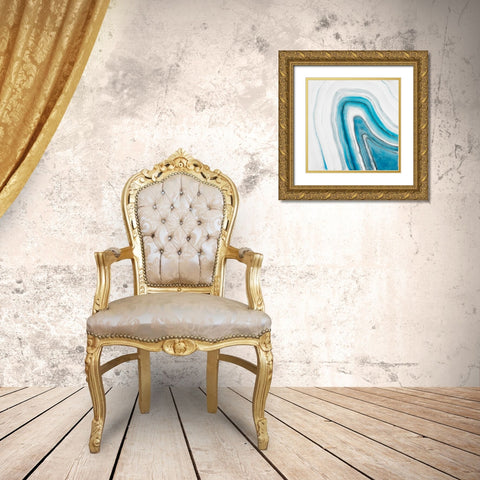Round geode Gold Ornate Wood Framed Art Print with Double Matting by Atelier B Art Studio