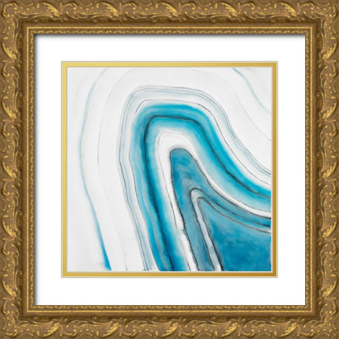 Round geode Gold Ornate Wood Framed Art Print with Double Matting by Atelier B Art Studio