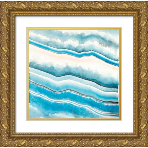 Textured geode Gold Ornate Wood Framed Art Print with Double Matting by Atelier B Art Studio