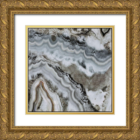 Abstract geode Gold Ornate Wood Framed Art Print with Double Matting by Atelier B Art Studio