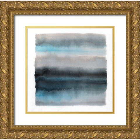 SHADE OF BLUE Gold Ornate Wood Framed Art Print with Double Matting by Atelier B Art Studio