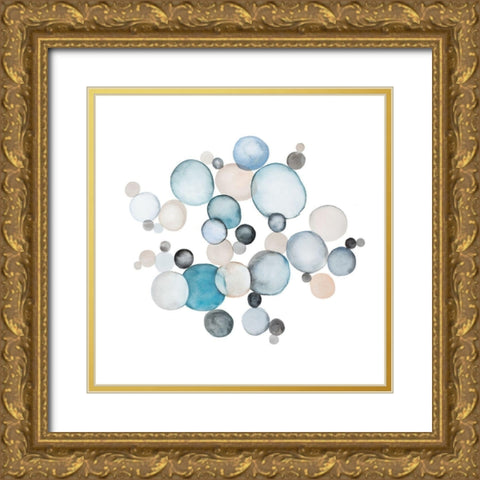ROUND PEBBLES Gold Ornate Wood Framed Art Print with Double Matting by Atelier B Art Studio