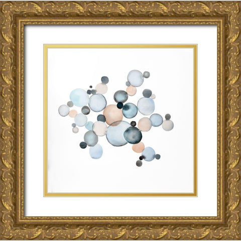 GRAYISH BUBBLES Gold Ornate Wood Framed Art Print with Double Matting by Atelier B Art Studio