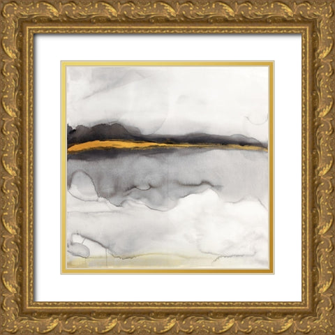 GOLD STRIPE ABSTRACT Gold Ornate Wood Framed Art Print with Double Matting by Atelier B Art Studio