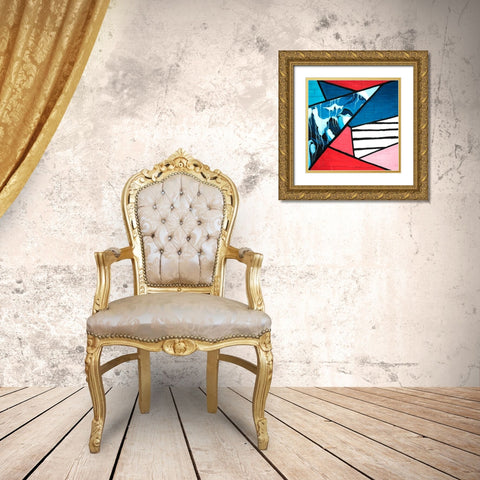 DIAGONAL UNITY Gold Ornate Wood Framed Art Print with Double Matting by Atelier B Art Studio