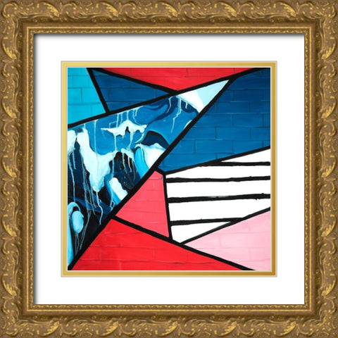 DIAGONAL UNITY Gold Ornate Wood Framed Art Print with Double Matting by Atelier B Art Studio