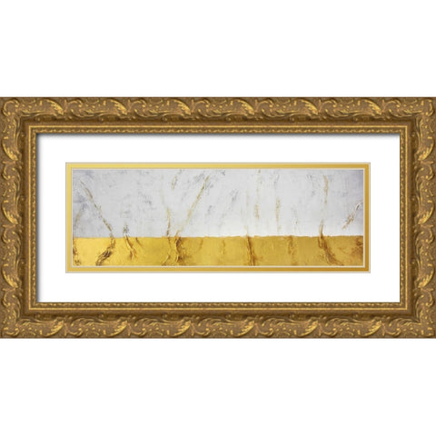 GOLDEN SHINE Gold Ornate Wood Framed Art Print with Double Matting by Atelier B Art Studio