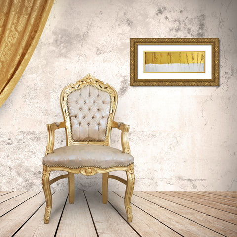 GOLDEN STRIPE Gold Ornate Wood Framed Art Print with Double Matting by Atelier B Art Studio