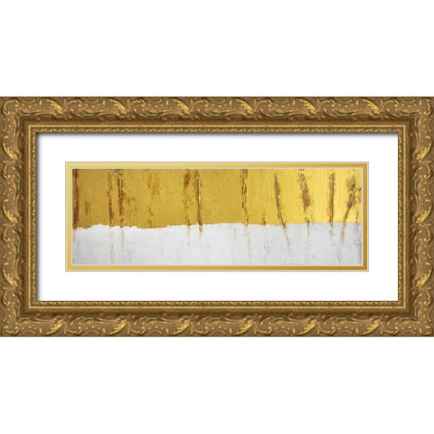 GOLDEN STRIPE Gold Ornate Wood Framed Art Print with Double Matting by Atelier B Art Studio