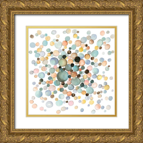 LITTLE BUBBLES Gold Ornate Wood Framed Art Print with Double Matting by Atelier B Art Studio