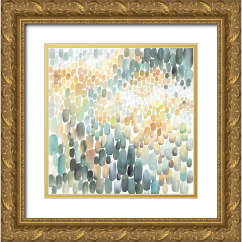 CLUSTER OF CIRCLES Gold Ornate Wood Framed Art Print with Double Matting by Atelier B Art Studio