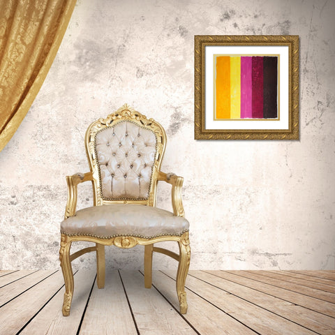 LIVE STRIPES Gold Ornate Wood Framed Art Print with Double Matting by Atelier B Art Studio
