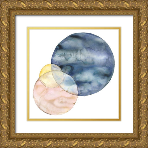 CIRCLES Gold Ornate Wood Framed Art Print with Double Matting by Atelier B Art Studio