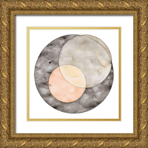 CIRCLES CROSSING Gold Ornate Wood Framed Art Print with Double Matting by Atelier B Art Studio