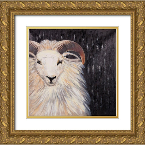 BUSHY RAM Gold Ornate Wood Framed Art Print with Double Matting by Atelier B Art Studio