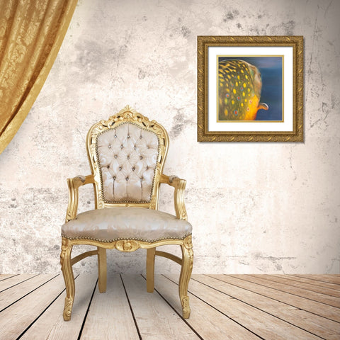 Golden Trout Fish Gold Ornate Wood Framed Art Print with Double Matting by Atelier B Art Studio