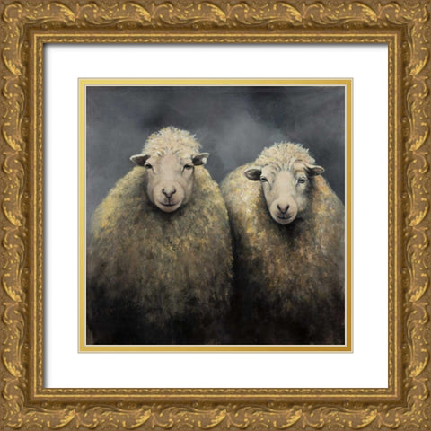 Sheeps Wool Gold Ornate Wood Framed Art Print with Double Matting by Atelier B Art Studio