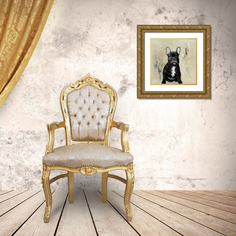 French Bulldogs Gold Ornate Wood Framed Art Print with Double Matting by Atelier B Art Studio