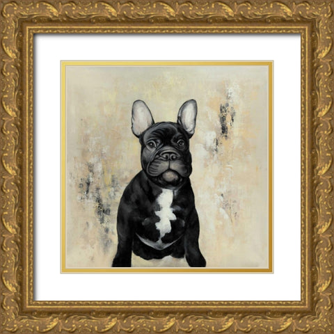 French Bulldogs Gold Ornate Wood Framed Art Print with Double Matting by Atelier B Art Studio