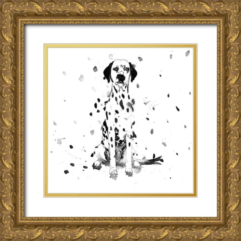 DALMATIAN DOG Gold Ornate Wood Framed Art Print with Double Matting by Atelier B Art Studio