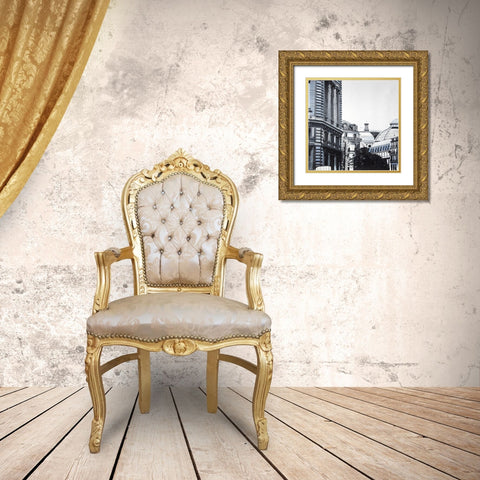 HISTORIC DOWNTOWN Gold Ornate Wood Framed Art Print with Double Matting by Atelier B Art Studio