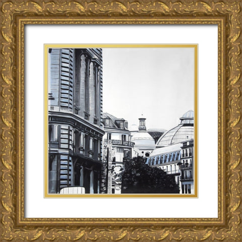 HISTORIC DOWNTOWN Gold Ornate Wood Framed Art Print with Double Matting by Atelier B Art Studio