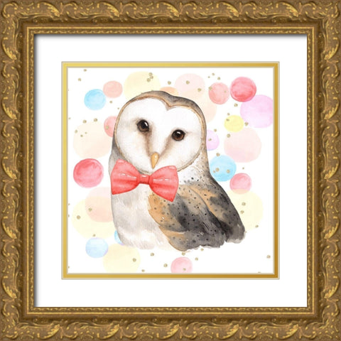 OWL CHIC Gold Ornate Wood Framed Art Print with Double Matting by Atelier B Art Studio