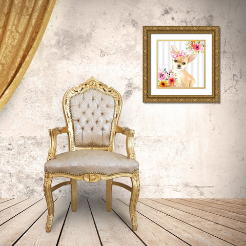 CHIHUAHUA DOG Gold Ornate Wood Framed Art Print with Double Matting by Atelier B Art Studio