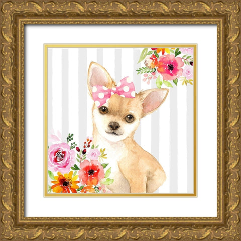 CHIHUAHUA DOG Gold Ornate Wood Framed Art Print with Double Matting by Atelier B Art Studio