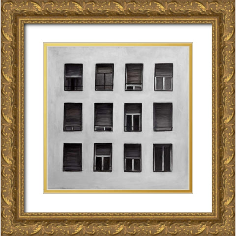 Windows Gold Ornate Wood Framed Art Print with Double Matting by Atelier B Art Studio