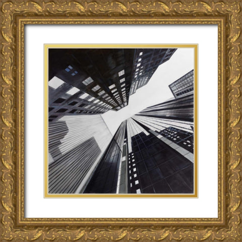 Cityscapes of Building Gold Ornate Wood Framed Art Print with Double Matting by Atelier B Art Studio