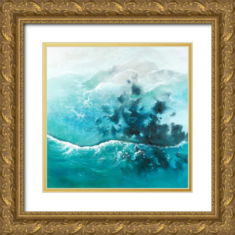 Seaside of the Caribbean Gold Ornate Wood Framed Art Print with Double Matting by Atelier B Art Studio