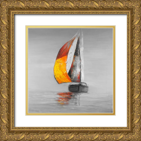 Sail Gold Ornate Wood Framed Art Print with Double Matting by Atelier B Art Studio