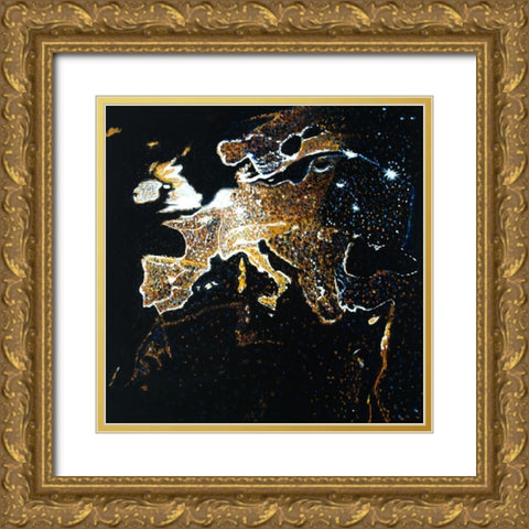 EUROPEAN CONTINENT Gold Ornate Wood Framed Art Print with Double Matting by Atelier B Art Studio