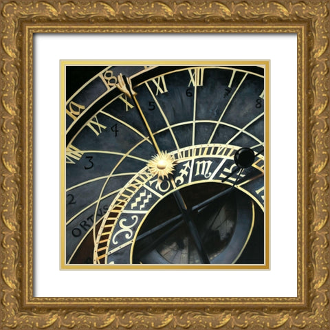 ASTROLOGIC CLOCK Gold Ornate Wood Framed Art Print with Double Matting by Atelier B Art Studio